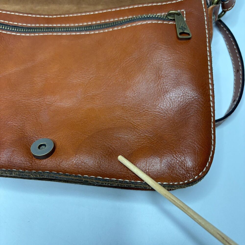 PATRICIA NASH Tooled Leather Crossbody Brown Italian Leather Purse 11" X 9" X 2" - Picture 12 of 15